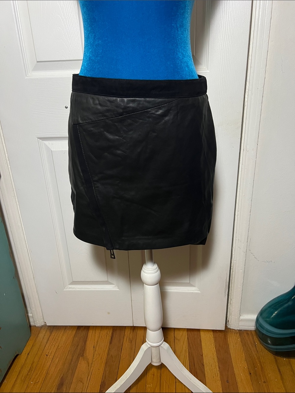 Zadig & Voltaire Delux Black Leather Mini Skirt 38